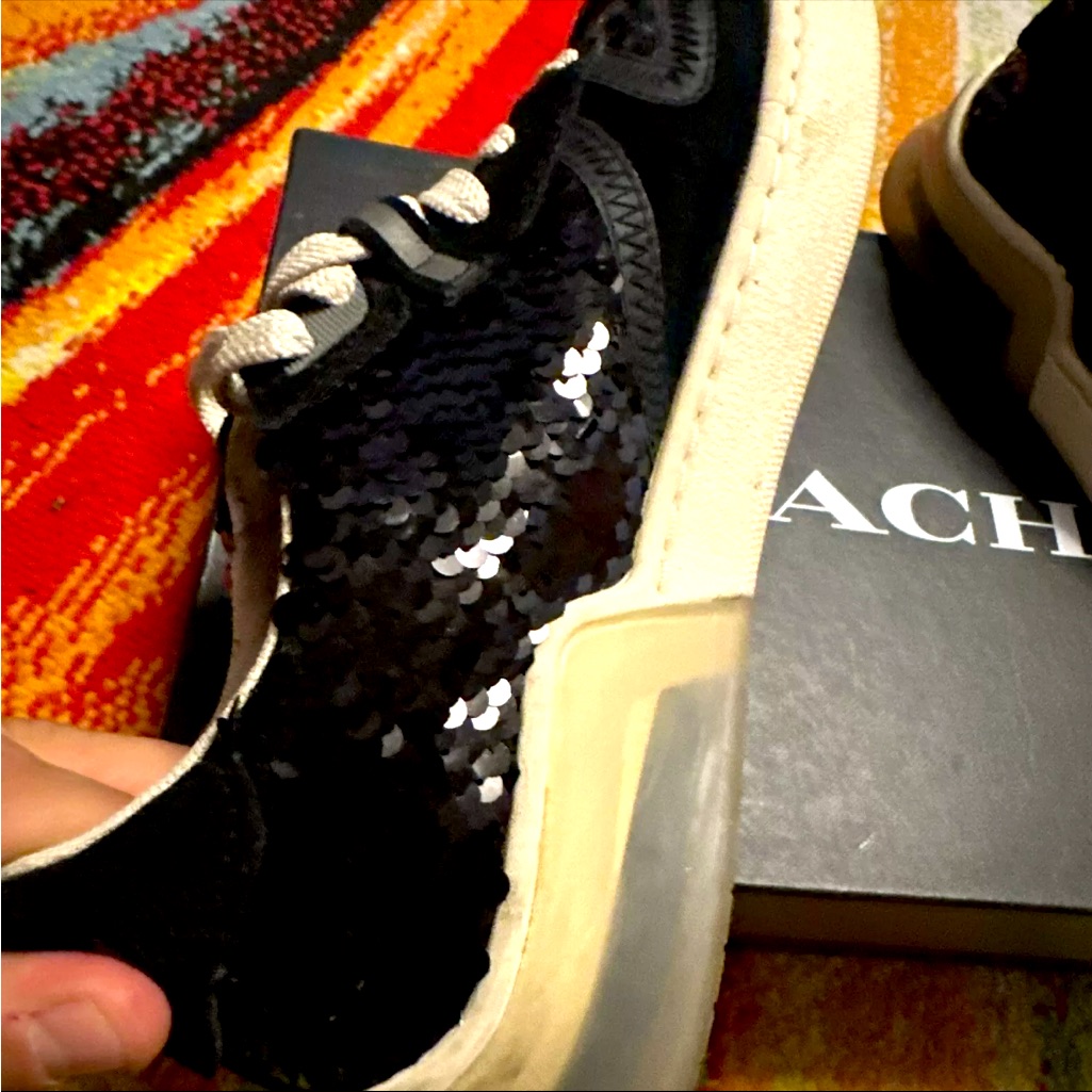 Coach Black Sequins Tennis Shoe 6.5